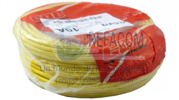 0130AUT110-AM CABLE INSTALACION 10 AMARILLO ROLLO 30MT