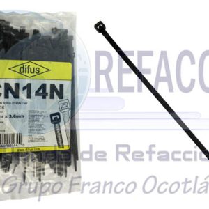 DIFUS-CN14N CINTILLA MED 6" 40LB NEGRA BOLSA/100PZ