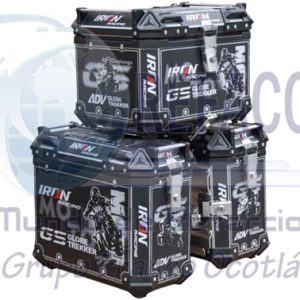 CAJ-7104-0093 CAJA PORTA-EQUIPAJE 3PZ ALUMINIO NEGRO TREKKER 45L
