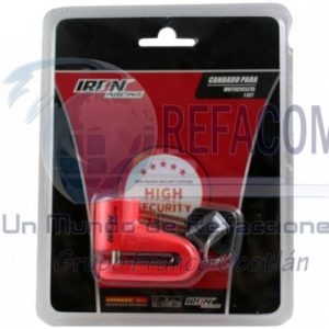 CAN-1127-0002N CANDADO SEGURIDAD ANTIRROBO MOTO NEON-NARANJA