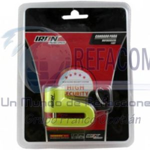 CAN-1127-0003A CANDADO SEGURIDAD ANTIRROBO MOTO NEON-AMARILLO