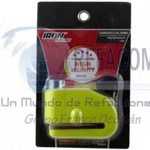 CAN-1127-0031V CANDADO SEGURIDAD NEON VDE ALARMA DISCO FRENO5.5MM