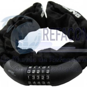 CAN-1127-0301 CANDADO SEGURIDAD P/CADENA ANTIRROBO P/MOTO 6*90CM