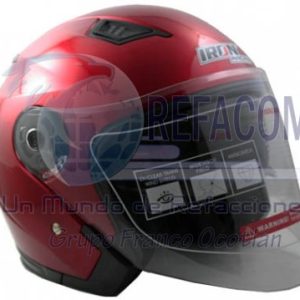 CAS-7101-1251B CASCO 3/4 DOBLE MICA MOD. EUROPEO ROJO M