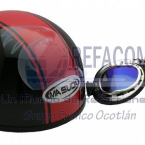 CAS-7101-1260 CASCO CHOPPER ROJO C/GOOGLES M-L =BLD-150-2