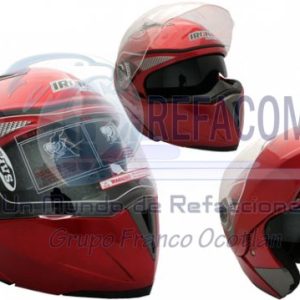 CAS-7101-1460A CASCO ABATIBLE RACING DOBLE MICA ROJO (S)