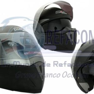 CAS-7101-1463E CASCO ABATIBLE RACING DOBLE MICA NEGRO MATE (XXL)