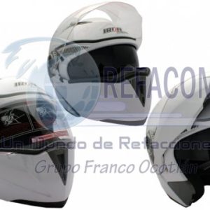 CAS-7101-1464C CASCO ABATIBLE RACING DOBLE MICA BLANCO (L)