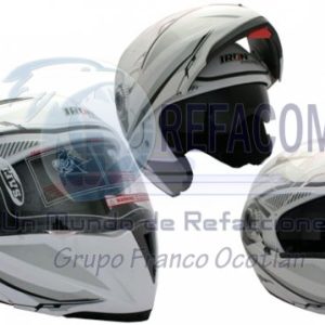 CAS-7101-1465B CASCO ABATIBLE RACING DOBLE MICA BLANCO PERLA (M)