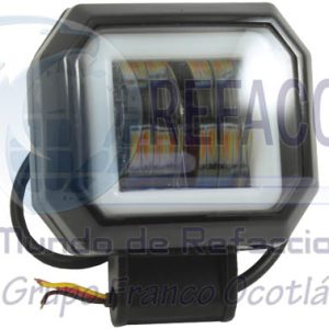 EN-2WL-03BI FARO CUADRADO 2" BLANCO+AMARILLO C/ARO BLANCO LED