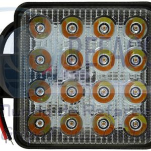 EN-4WL-27E FARO CUADRADO 4" 16LED BLANCO+AMARILLO ESTROBO