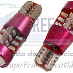 FO-CAN15827LR FOCO LED T10 27SMD 3014 CANBUS +FLASH 12V  ROJO