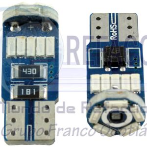 FP-CAN15815G FOCO LED T10 15SMD 3014 CANBUS 12V  VERDE