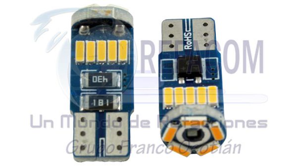 FP-CAN15815Y FOCO LED T10 15SMD 3014 CANBUS 12V  AMBAR
