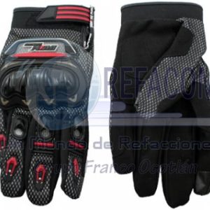 GUA-7107-0035B GUANTE P/MOTOCICLISTA IRON RACING FIBRA TALLA L