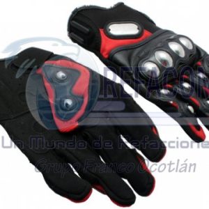 GUA-7107-0090A GUANTE P/MOTOCICLISTA IRON RACING ACERO ROJO M