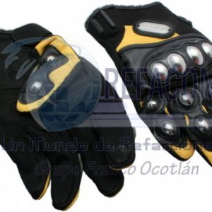 GUA-7107-0093A GUANTE P/MOTOCICLISTA IRON RACING ACERO AMARILLO M