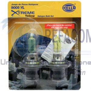HELLA-9005 YL FOCO 9005 12V 65W YELLOW LIGHT +50% LUZ SET2