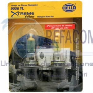 HELLA-9006 YL FOCO 9006 12V 55W YELLOW LIGHT +50% LUZ SET2