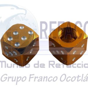 TAP-2606-0808D TAPON VALVULA AIRE ALUMINIO DADO DORADO