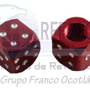 TAP-2606-0808R TAPON VALVULA AIRE ALUMINIO DADO ROJO