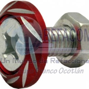 TOR-6701-0809R TORNILLO DECO. ALUMINIO COLORES REDONDO M6 ROJO