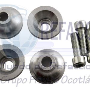 TOR-6701-0851P TORNILLO DECO. ALUMINIO CONICO M6 PLATA JGO/4PZ