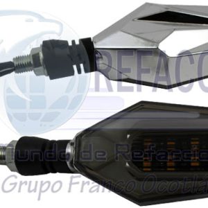 D-128P-YA DIRECCIONAL PLATA LED  AMARILLO/ AZUL12V