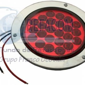 EN-TL-001CF PLAFON 4" 24LED 12V ROJO ORILLA ACERO INOX.FLASH