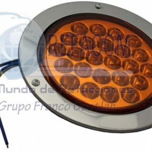 EN-TL-002CF PLAFON 4" 24LED 12V AMBAR ORILLA ACERO INOX FLAS