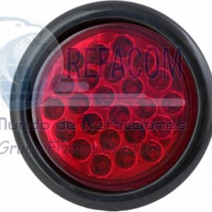 EN-TL001H PLAFON UNIVERSAL 4" ROJO BORDE HULE 24LED 12V