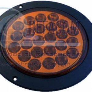 EN-TL002 PLAFON UNIVERSAL 4" EMB. 24LED 12V AMBAR BASE PLAS