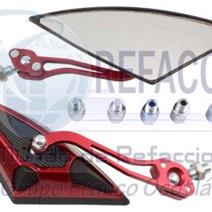 ENESP-4213-0074R ESPEJO TRIANGULO NEGRO/ROJO