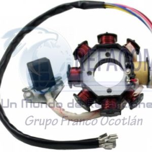 ENEST-3102-0002 ESTATOR 8 BOBINAS MOTO TRABAJO 125CC/150CC