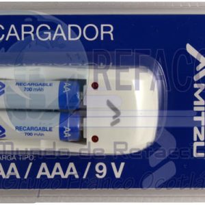 MC-204 CARGADOR BATERIA 2 PILAS AA/AAA/1x9V INCLUYE 2xAA