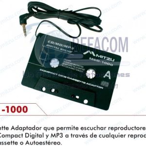 MCD-1001 CASSETTE ADAPTADOR P/CDS,MP3,MP4=MCD-1000