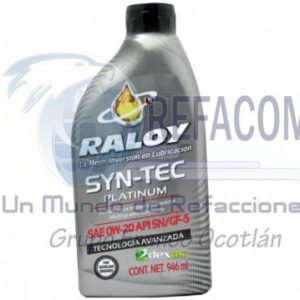 RALOY-11636 ACEITE RALOY SINTETICO PLATINUM 0W-20 .946ML=6714