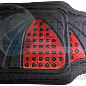 TAP-314R TAPETE HULE GRUESO 4 PZAS ROJO