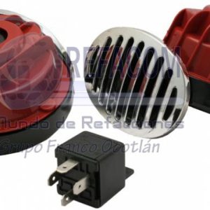 ZH-121 BOCINA CARACOL ROJA JGO =EN-CB-R