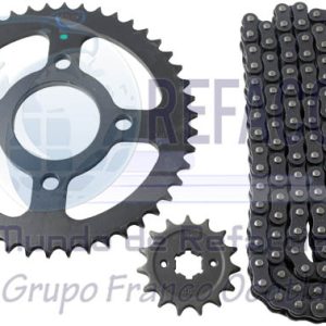 36JF0167 KIT ENGRANE C/CADENA PULSAR NS160 TD DOBLE DISCO
